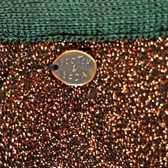 SCOTCH & SODA Metallic Bronze Bermuda Shorts w/ Racing Track Stripes EUC -Size S - Picture 12 of 16